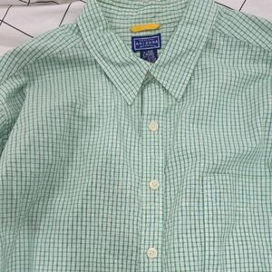 Arizona Jean Company Light Green Plaid Men's Shirt